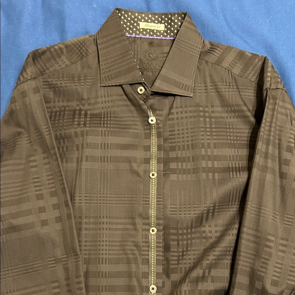Bugatchi Men's Brown Patterned Dress Shirt